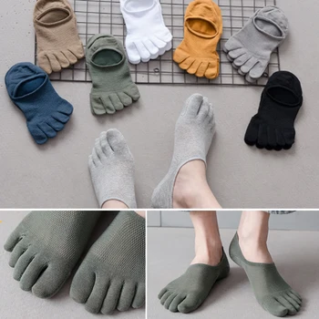 Muške čarape sa pet prstiju, Ljetne muške čarape, tanke pamučne čarape, dezodoransi, впитывающие znoj, čarape sa splitom vrhom, čarape-čamaca, Čarape do gležnja