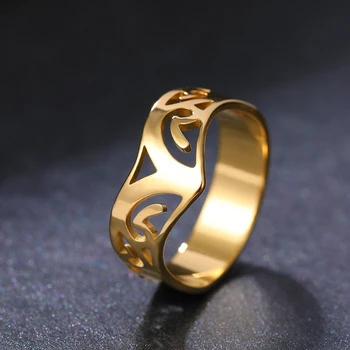 Prstenovi Od Nehrđajućeg Čelika I Starinski Retro Uzorak Cvijet Jednostavno Luksuzno Fin Modni Prsten Za Žene Nakit Za Zaljubljene Veliko