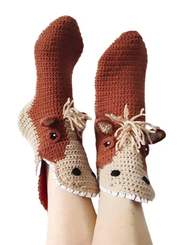 Ženske Pletene Čarape Od Krokodilske Kože, Zabavne Nove Čarape sa Životinjama, Zimske Tople Čarape
